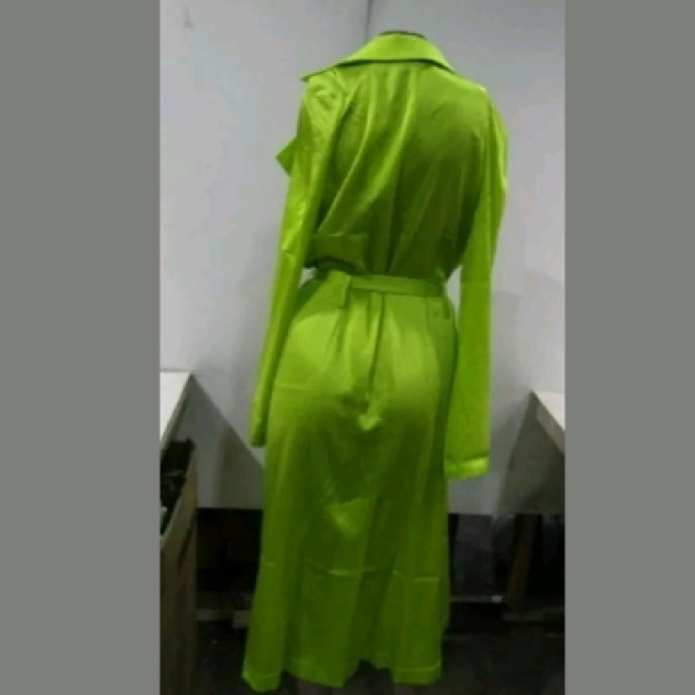 We Are Leone Tallulah Silk Trench Size S/M Acid Gr - Picture 4 of 6